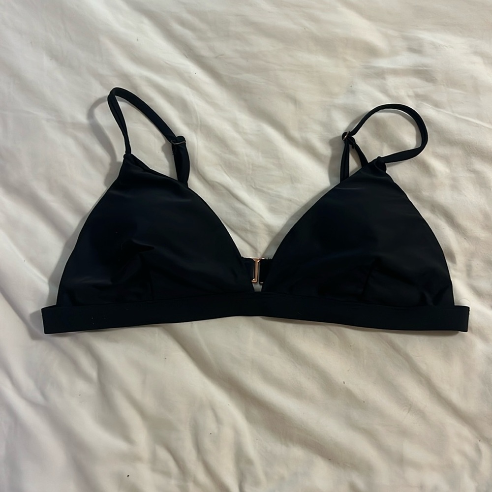 Black triangle adjustable bikini top